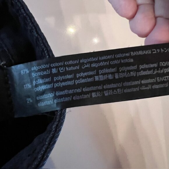 Zara Black High Rise Wide Leg Cotton Blend Pants Women’s Size 12 - Picture 8 of 8